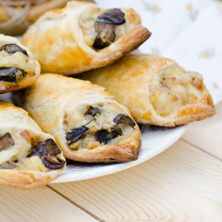 Puff Pastry Bites with Caramelized Onions and Mushrooms Savory Puff Pastry Recipes All She Cooks