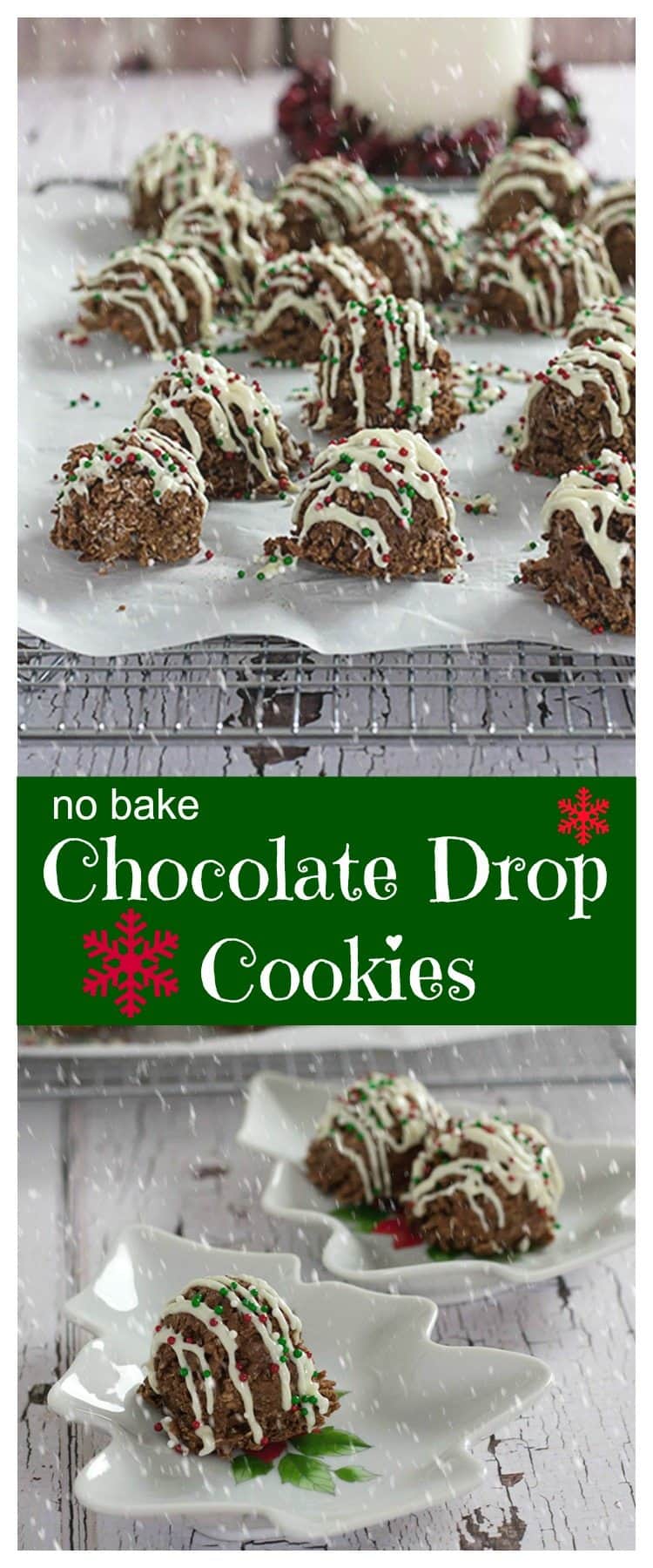 These easy No Bake Chocolate Drop Cookies with oatmeal and coconut are an explosion of chocolate-y goodness in your mouth. Just sayin....