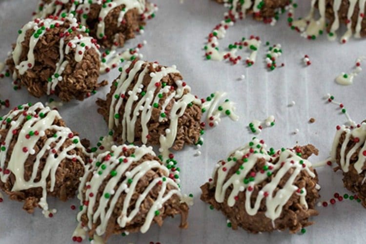 These easy No Bake Chocolate Drop Cookies with oatmeal and coconut are an explosion of chocolate-y goodness in your mouth. Just sayin....