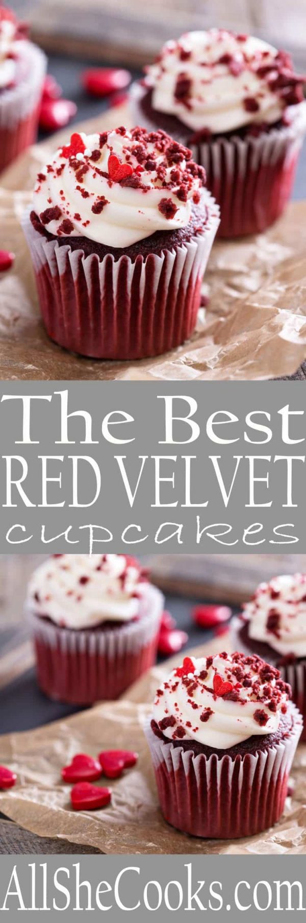 Valentine Red Velvet Cupcakes Recipe - All She Cooks