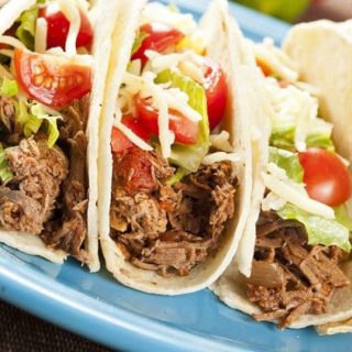 Copycat Cafe Rio Shredded Beef Tacos - All She Cooks