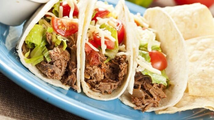 Copycat Cafe Rio Shredded Beef Tacos - All She Cooks