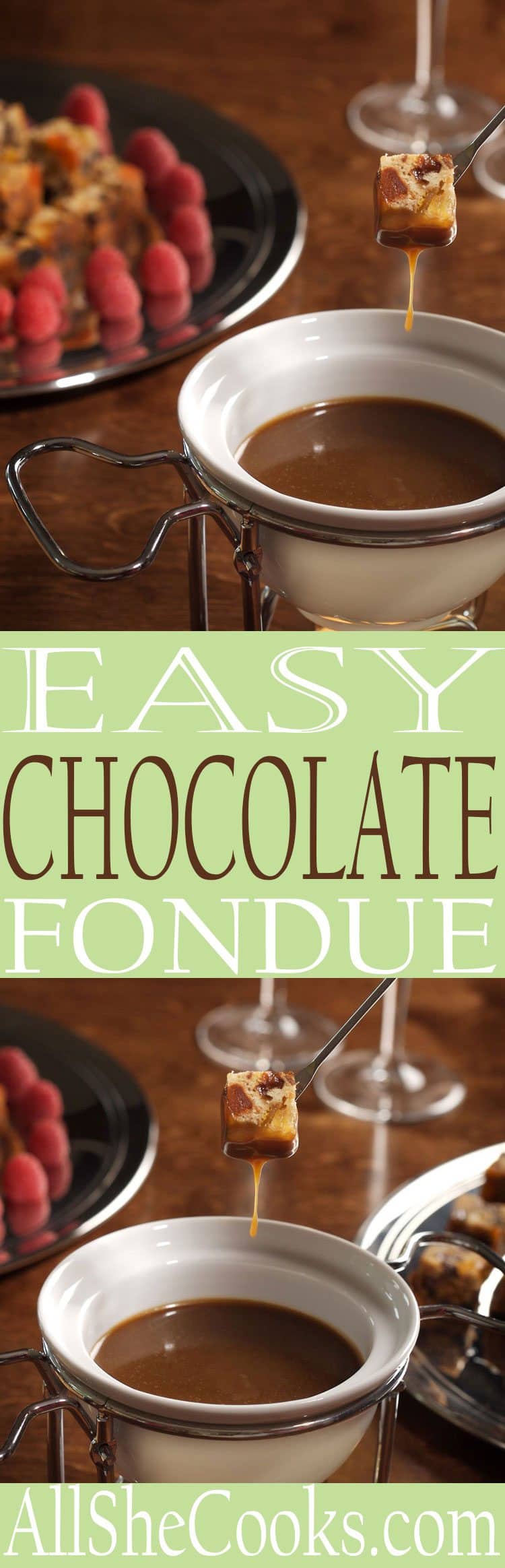 Chocolate Fondue should be one of lifes simple pleasures. It is a delightful way to celebrate the sweetness of life...especially for a Valentines Day dessert/