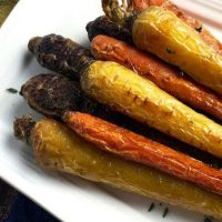 Super Easy Tri-Color Roasted Carrots