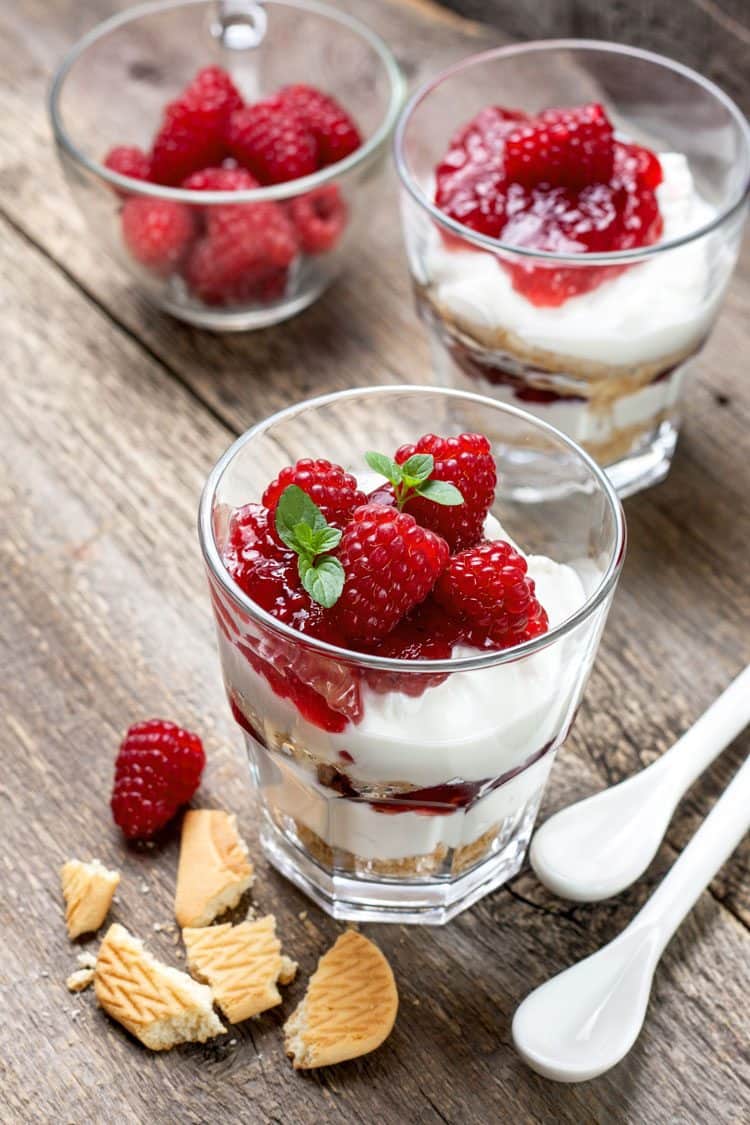 This is one of the best no bake desserts around. Enjoy an easy Raspberry No Bake Cheesecake Parfait that is just as easy to eat as it is to make.