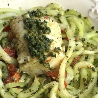 Cucumber Noodles with Fresh Pesto