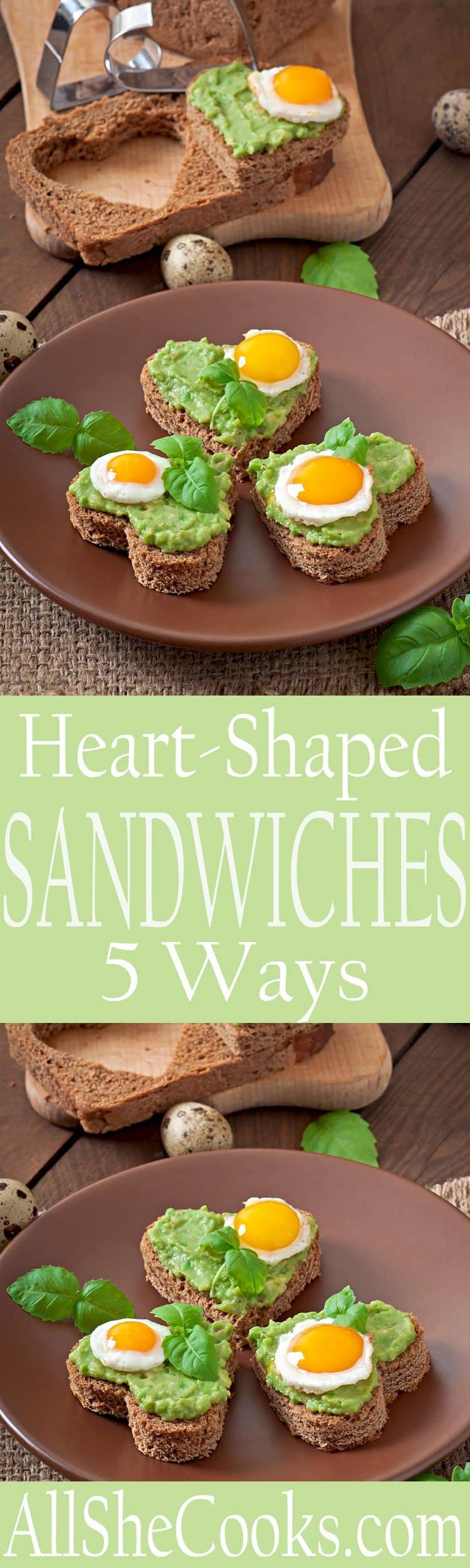 Enjoy Valentine's Day every day with these five heart shaped sandwiches that you can make for your sweetie all year long. Show someone you care.