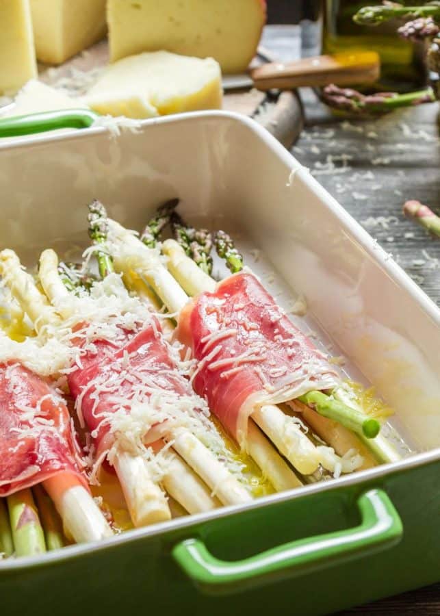 Enjoy Prosciutto Wrapped Asparagus as an appetizer or side dish recipe. This classic recipe is flavorful and always a popular recipe at parties.
