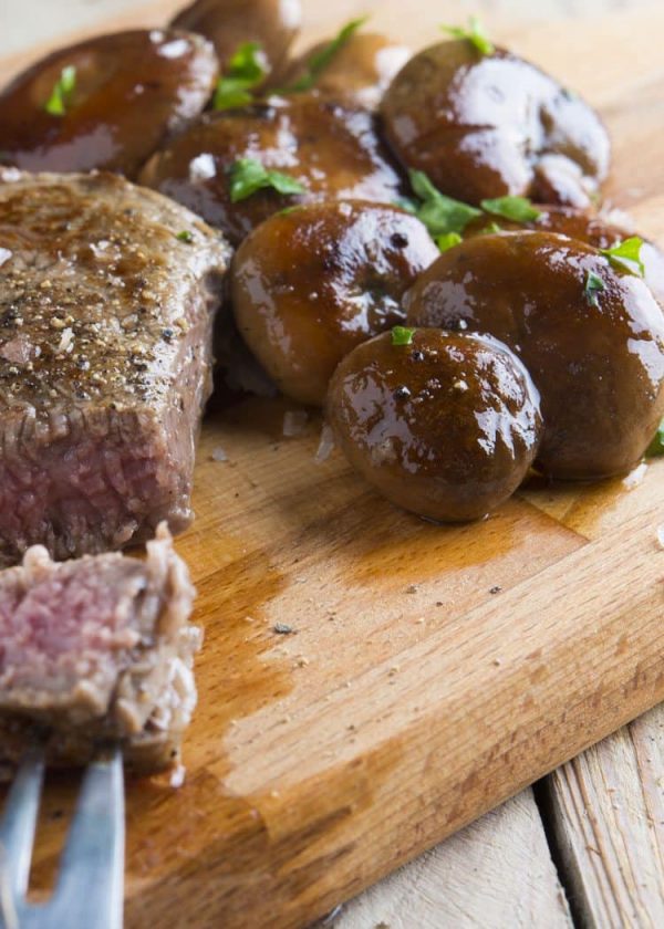 Tasty Steak with Balsamic Mushrooms | All She Cooks