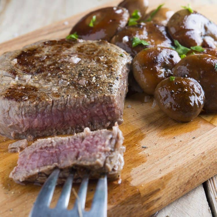 Tasty Steak with Balsamic Mushrooms - All She Cooks