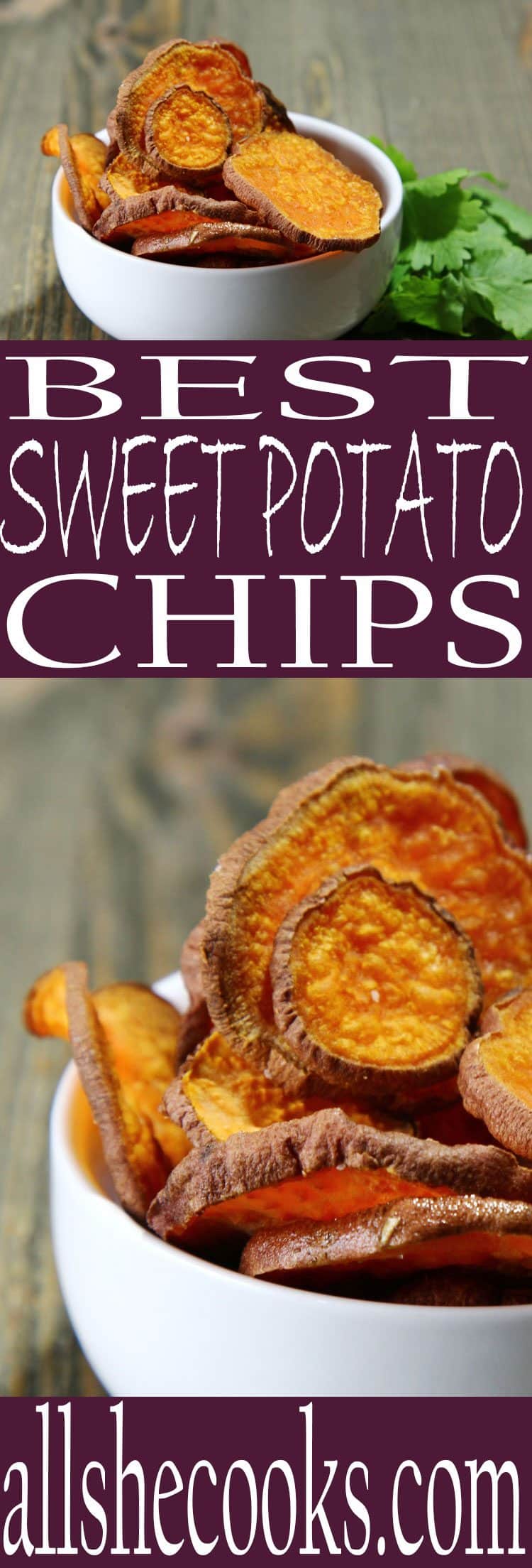 Baked Sweet Potato Chips All She Cooks