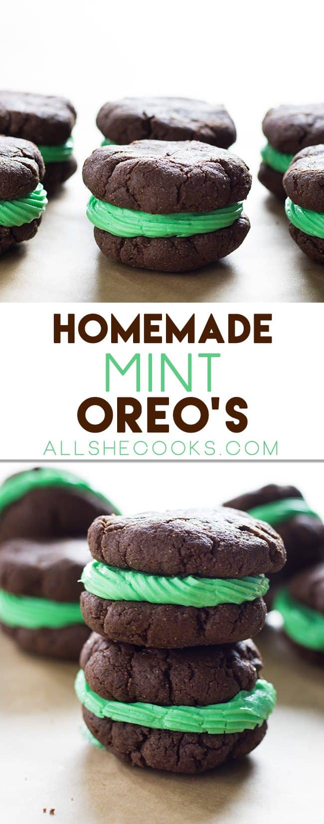 Enjoy these Homemade Mint Oreos stuffed cookies that are perfect for dessert. You will love these insanely delicious cookies.