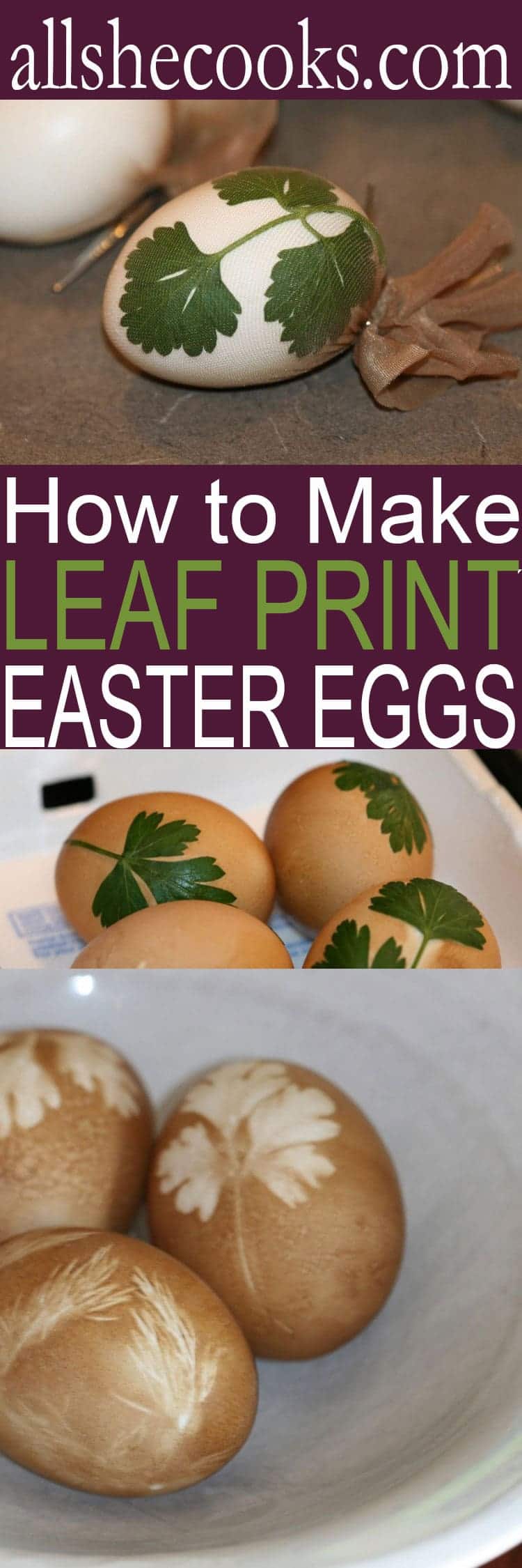 Learn how to make Leaf Print Easter Eggs just in time for Easter Decorating. You'll love how simple these are to make using leafs picked right from your own yard.