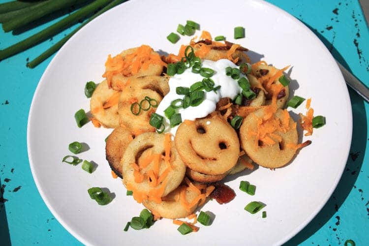 Kid-approved loaded McCain Smiles french fries.