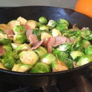 bacon and brussels sprouts pan roasted