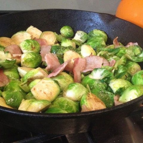 Pan-Roasted Brussels Sprouts & Bacon