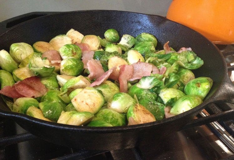 bacon and brussels sprouts pan roasted