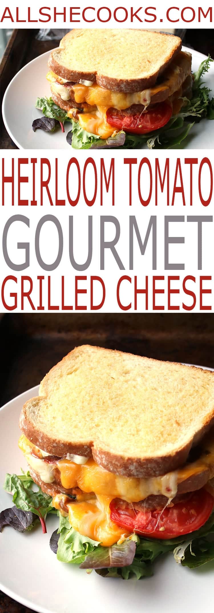 Enjoy an Heirloom Tomato Gourmet Grilled Cheese Sandwich. This is the best grown up grilled cheese sandwich around!