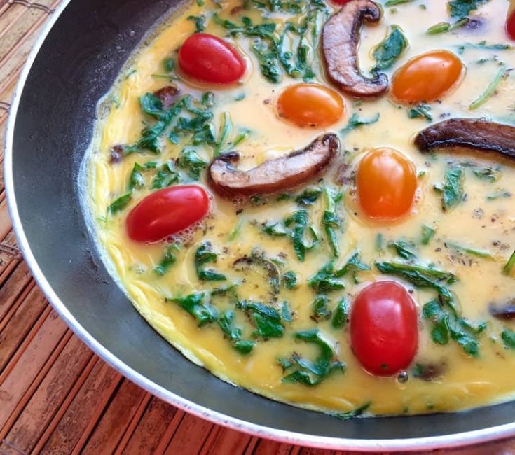 Arugula, Portobello, & Feta Frittata