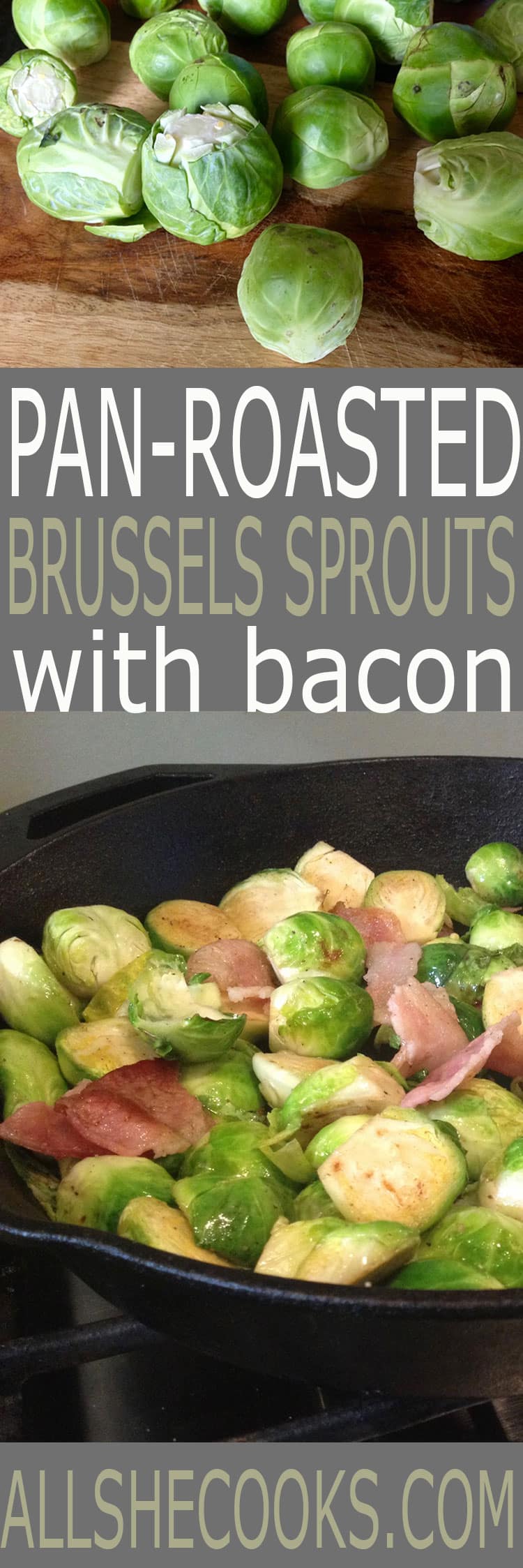 Pan Roasted Brussel Sprout Recipes With Bacon / Garlic Roasted Brussels Sprouts with Ham / My next recipe will try roasting them in the oven rather than pan frying.