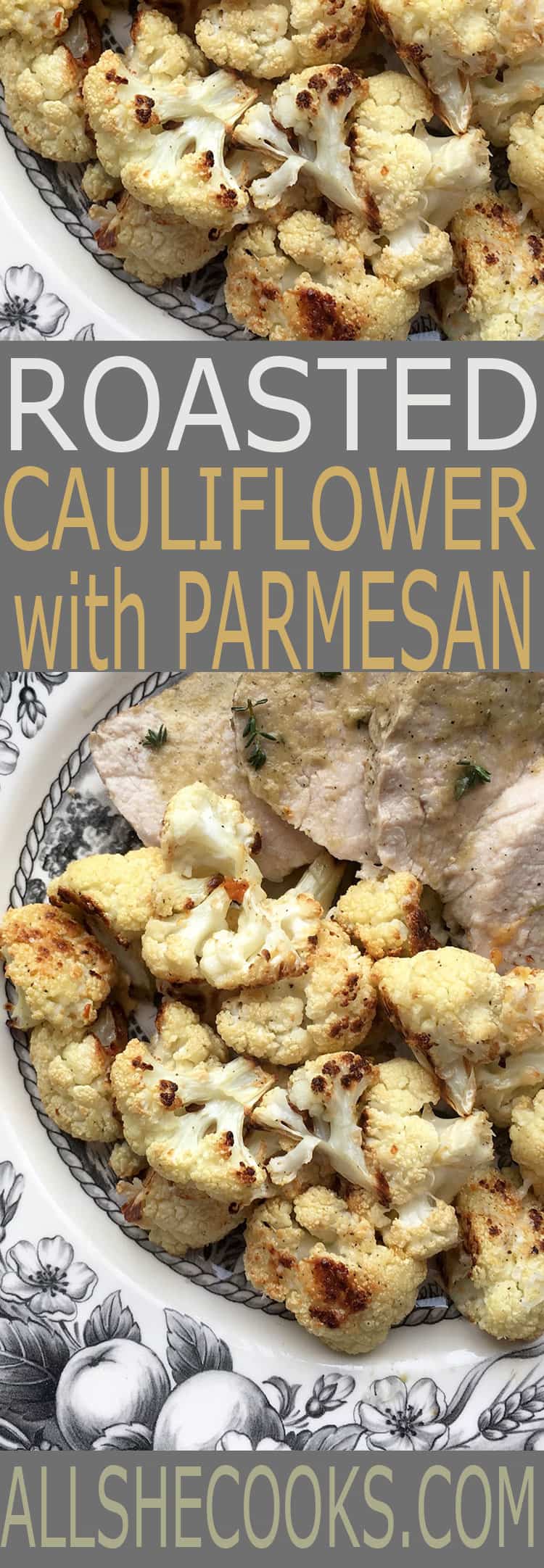 Roasted Cauliflower with Parmesan is a little spicy and a perfect side dish to pair with pork, chicken and so many other main dishes.