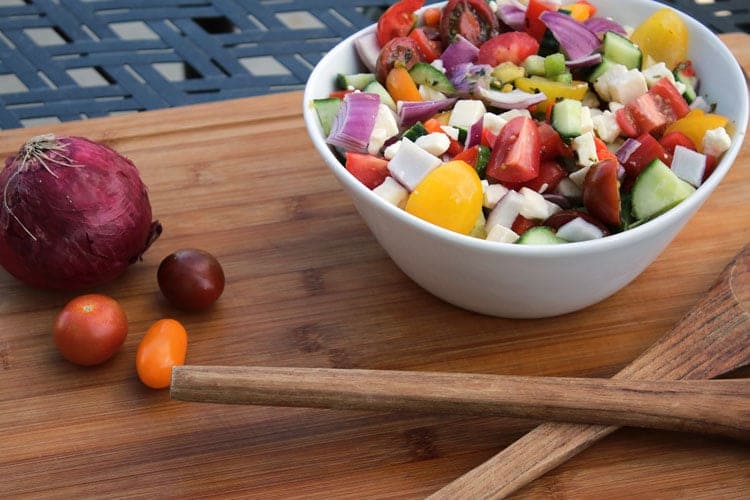 feta cheese and heirloom tomato salads