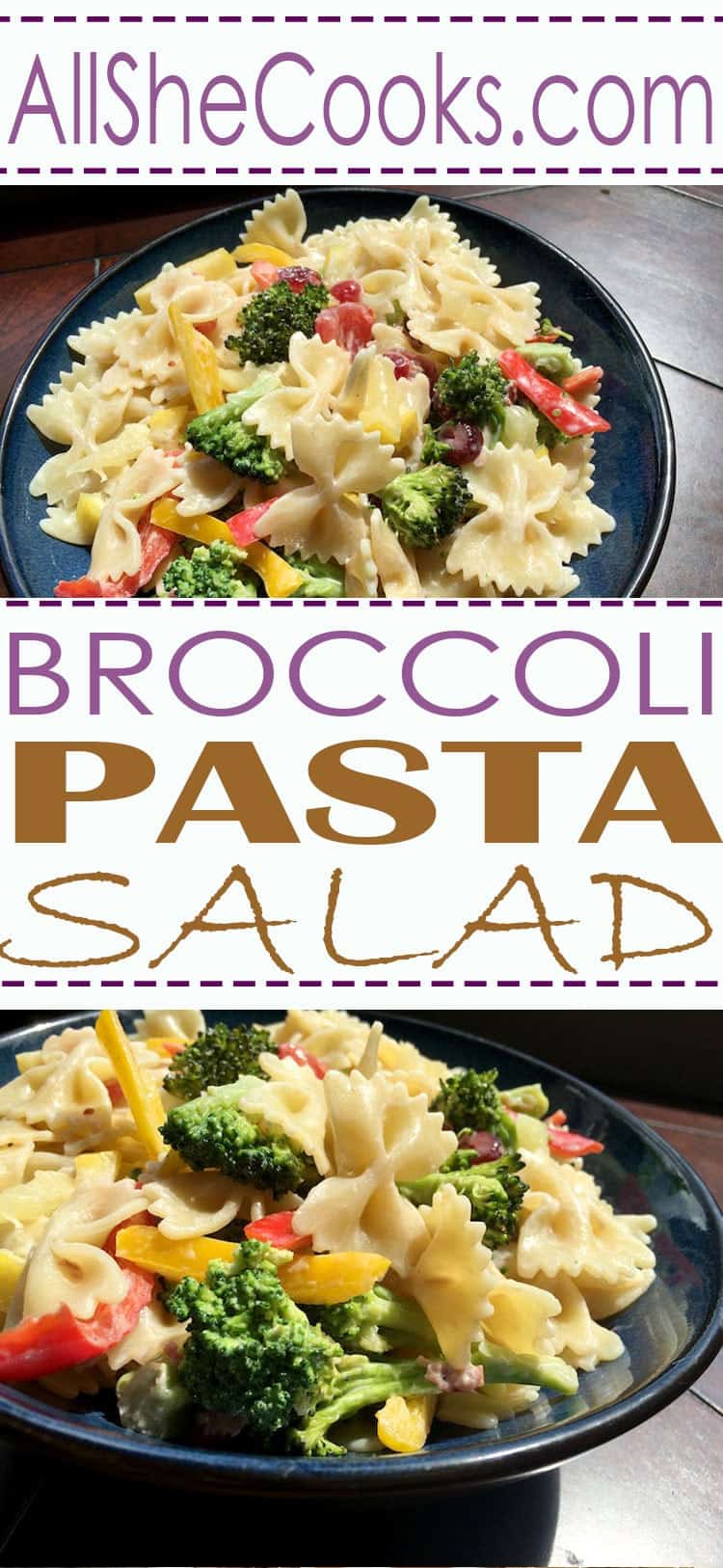 Perfect pasta salad to bring to a bbq, tailgate, potluck or block party. This broccoli pasta salad has just the right flavor to be a winner with everyone!