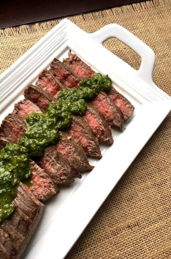 Chimichurri Marinated Flank Steak Recipe - Easy Dinner Recipe - All She ...