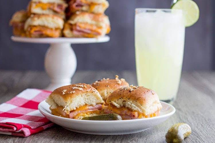 Ham Cheddar Potluck Sandwiches Table Setting