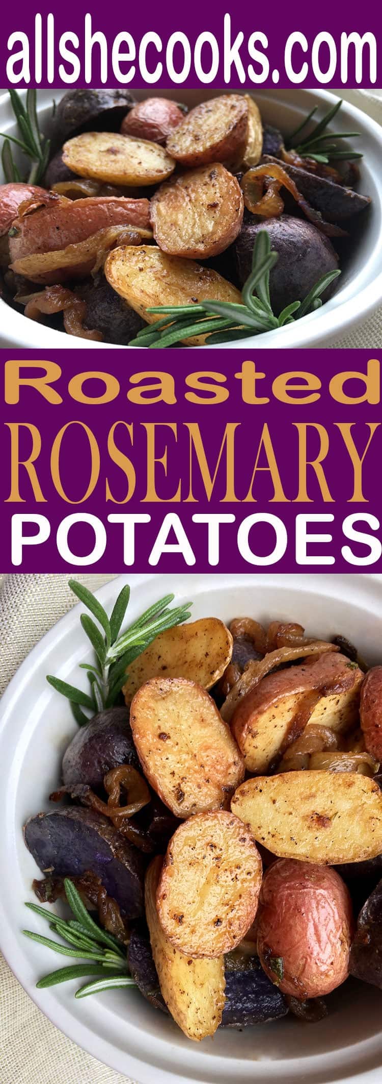 Easy Rosemary Roasted Potatoes are colorful and make a healthier for you side dish for dinner. Learn how to make this easy recipe.