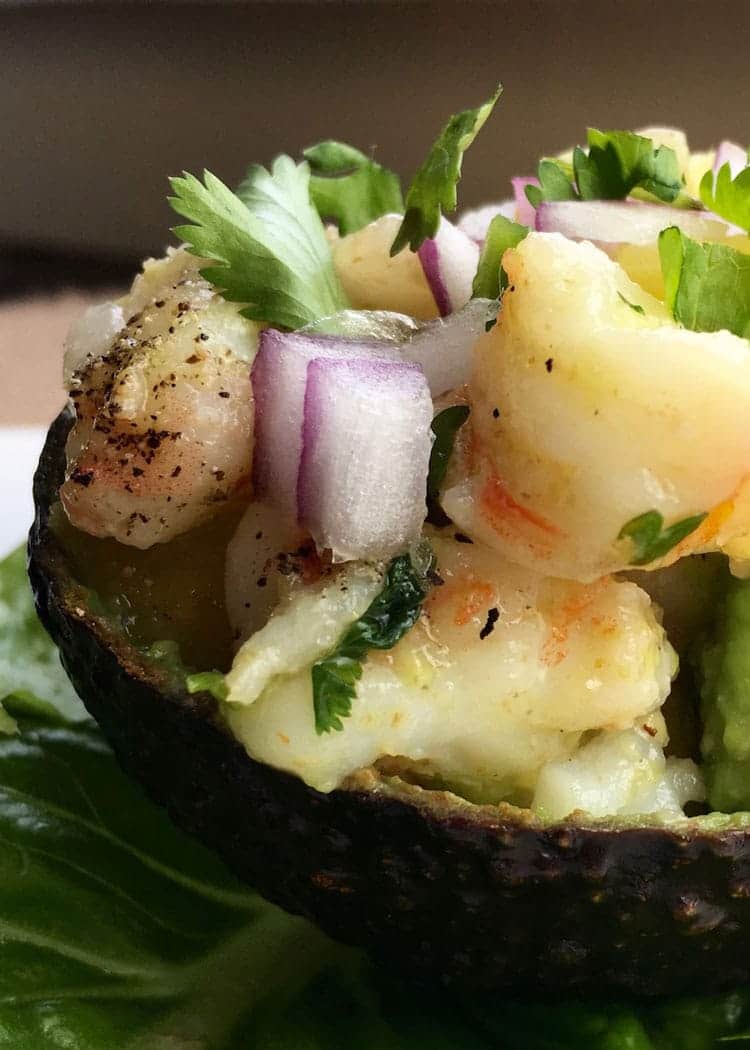 Shrimp-Stuffed-Avocado-with-pineapple