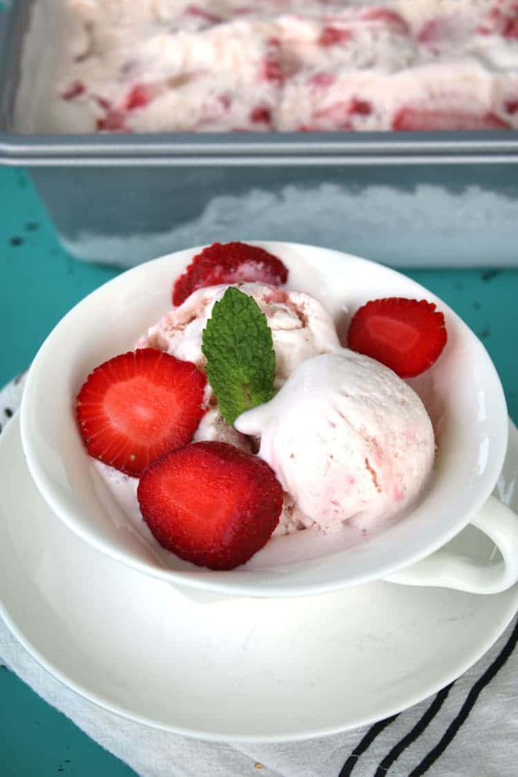 Make this easy No Churn Strawberry Ice Cream at home for a delicious fresh homemade dessert everyone will love. Add in mix-ins for a fun twist of ice cool dessert fun.