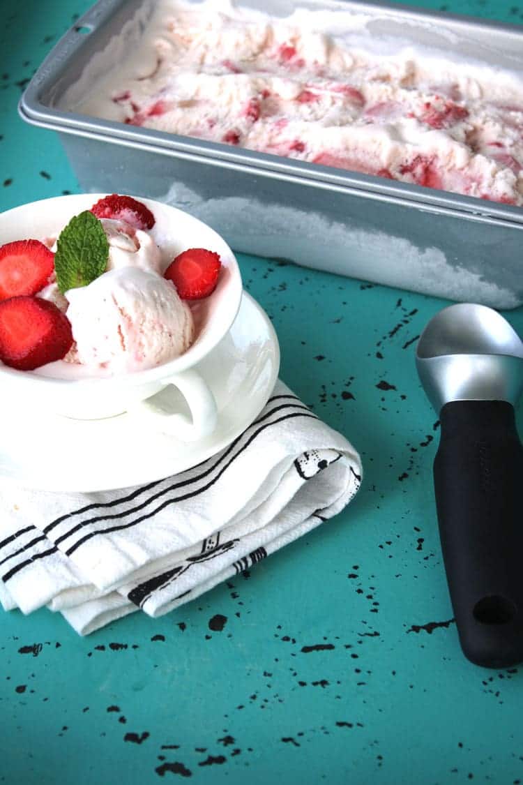 Make this easy No Churn Strawberry Ice Cream at home for a delicious fresh homemade dessert everyone will love. Add in mix-ins for a fun twist of ice cool dessert fun.