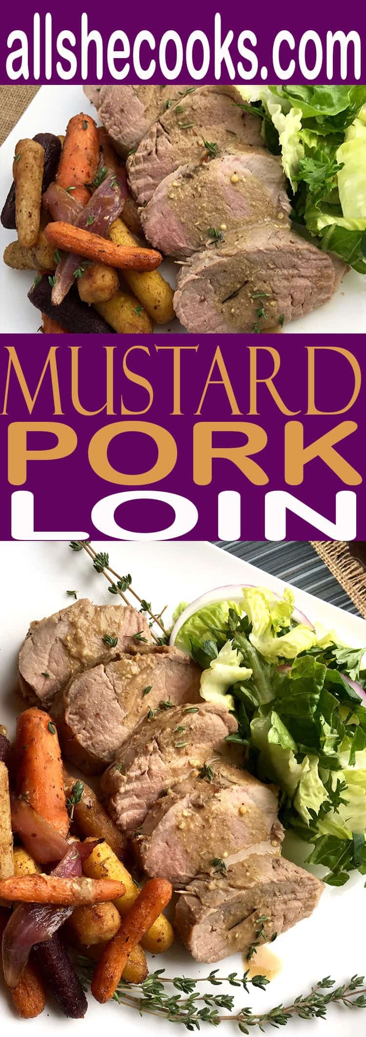 Learn how to make a tender mustard pork loin with mustard seasoning that is so flavorful and delicious. This tender pork loin is a perfect dinner recipe.