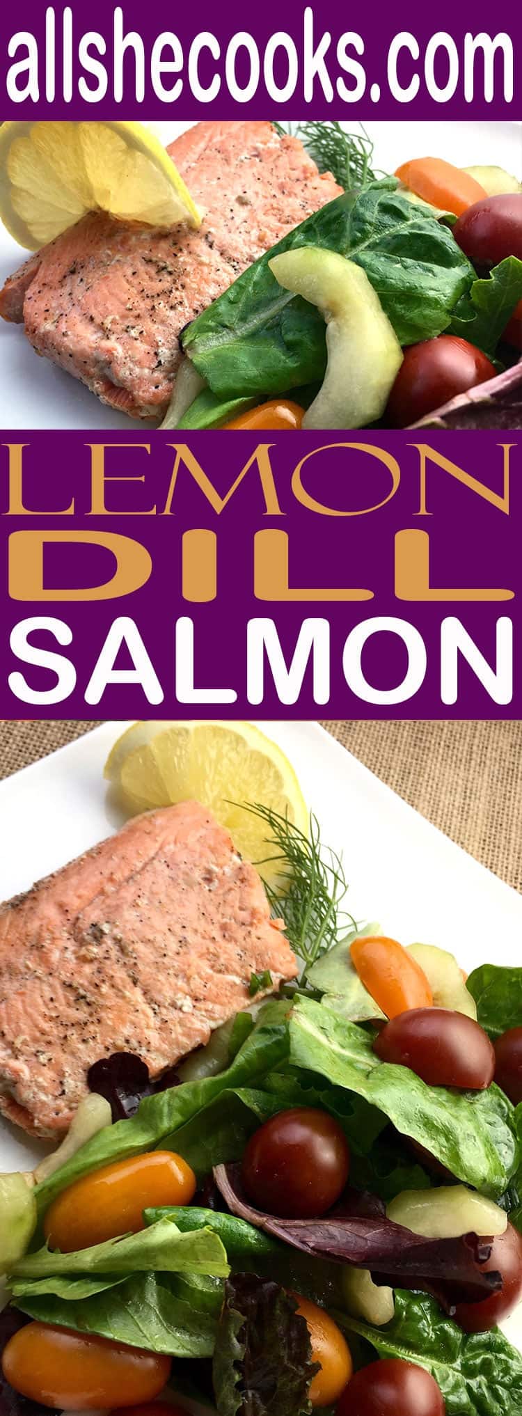 This easy salmon recipe for Lemon Dill Salmon is so delicious. Enjoy this on a busy night, or for a leisurely weekend meal.