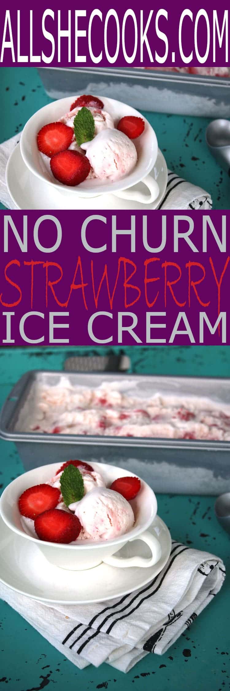 Make this easy No Churn Strawberry Ice Cream at home for a delicious fresh homemade dessert everyone will love. Add in mix-ins for a fun twist.