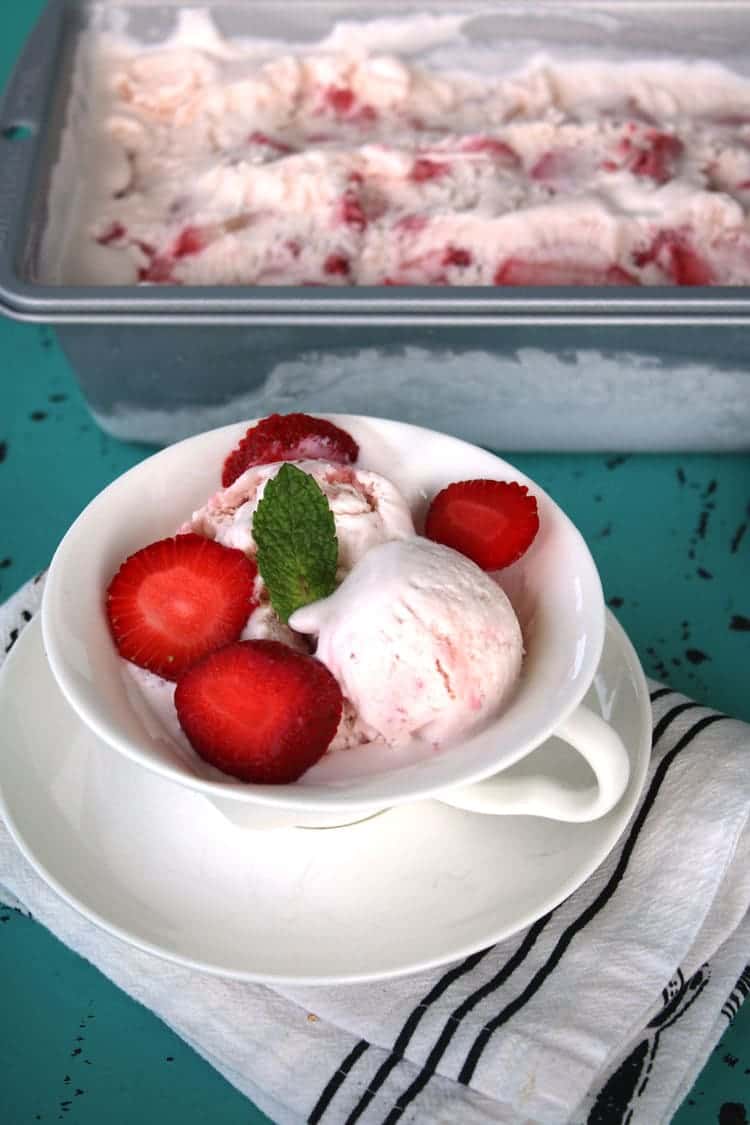 Make this easy No Churn Strawberry Ice Cream at home for a delicious fresh homemade dessert everyone will love. Add in mix-ins for a fun twist of ice cool dessert fun.