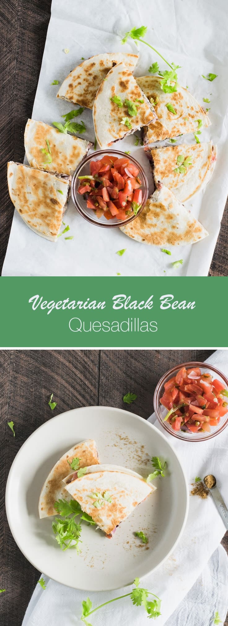 These vegetarian quesadillas are perfect for a weeknight dinner! This easy dinner recipe make a healthy weeknight meal and tastes great too!