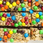 Permalink to: Chewy M&M Granola Bars These homemade chewy M&M granola bars are the perfect after school snack. No bake, soft & chewy, and filled with M&Ms!