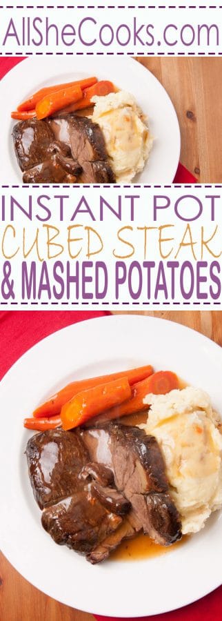 Cubed-Steak-and-Mashed-Potatoes-in-Instant-Pot - All She Cooks