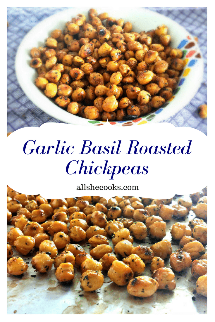 Garlic Basil Roasted Chickpeas. Garlic Basil Roasted Chickpeas are a great snack and an easy recipe to follow. Easy roasted chickpeas recipe for a healthy protein snack.