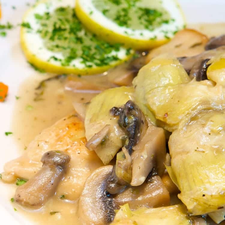 Instant Pot Chicken with Mushrooms, Leeks, and Artichokes - White Coat Pink  Apron