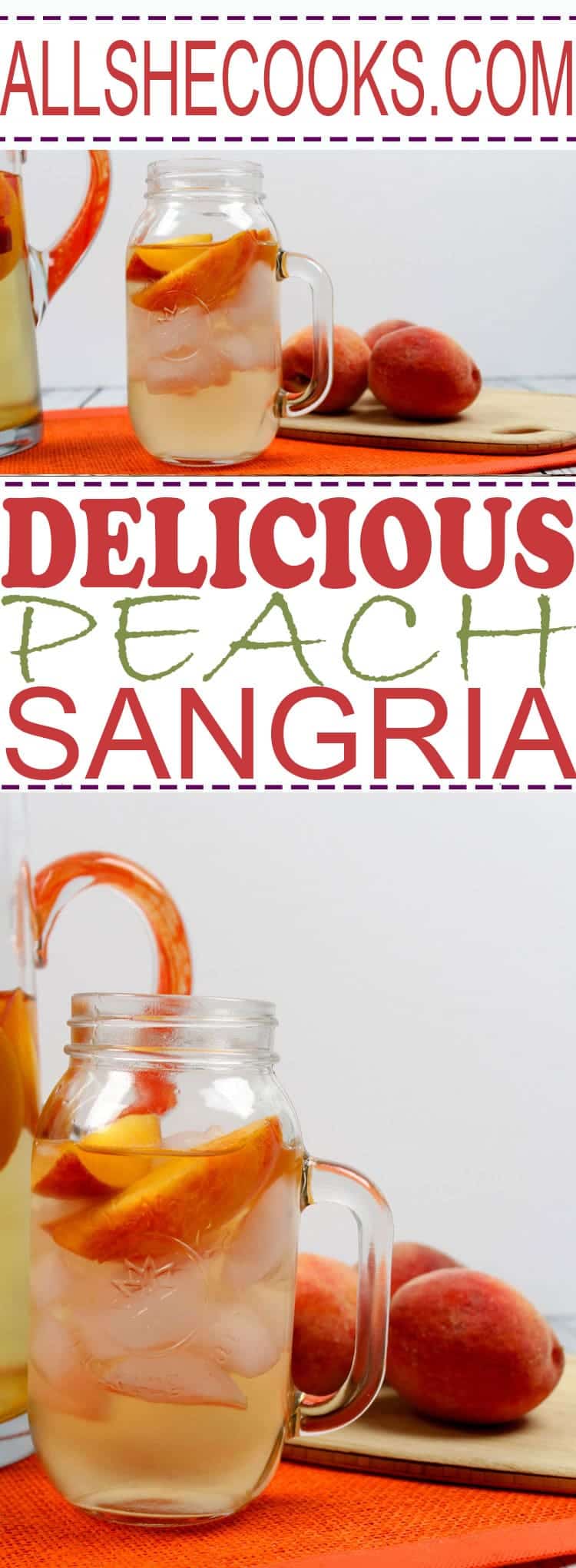 You'll love tasty sangria summer recipe. This Peach Sangria is the perfect sparkling white wine sangria recipe.