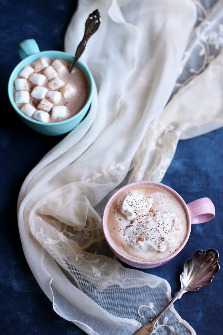 Tired of the same old store bought cocoa pack? Try this easy homemade Spiced Hot Chocolate with nutmeg and cinnamon, and stay sweet this holiday season!