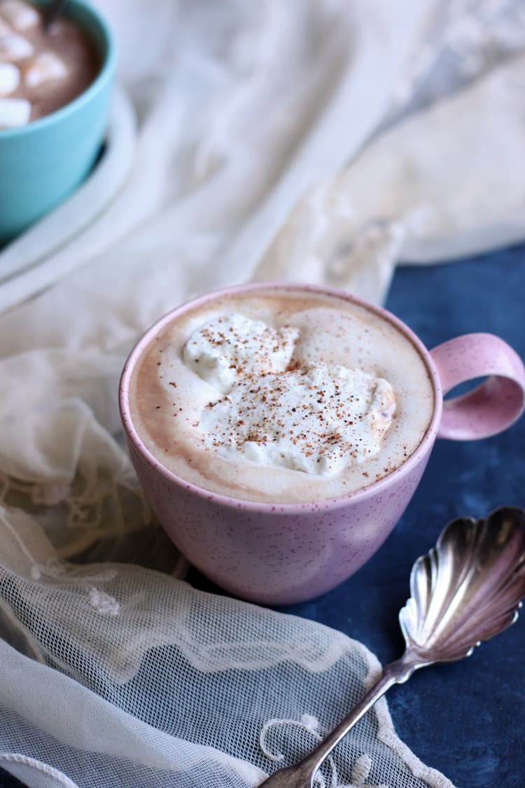 Tired of the same old store bought cocoa pack? Try this easy homemade Spiced Hot Chocolate with nutmeg and cinnamon, and stay sweet this holiday season!