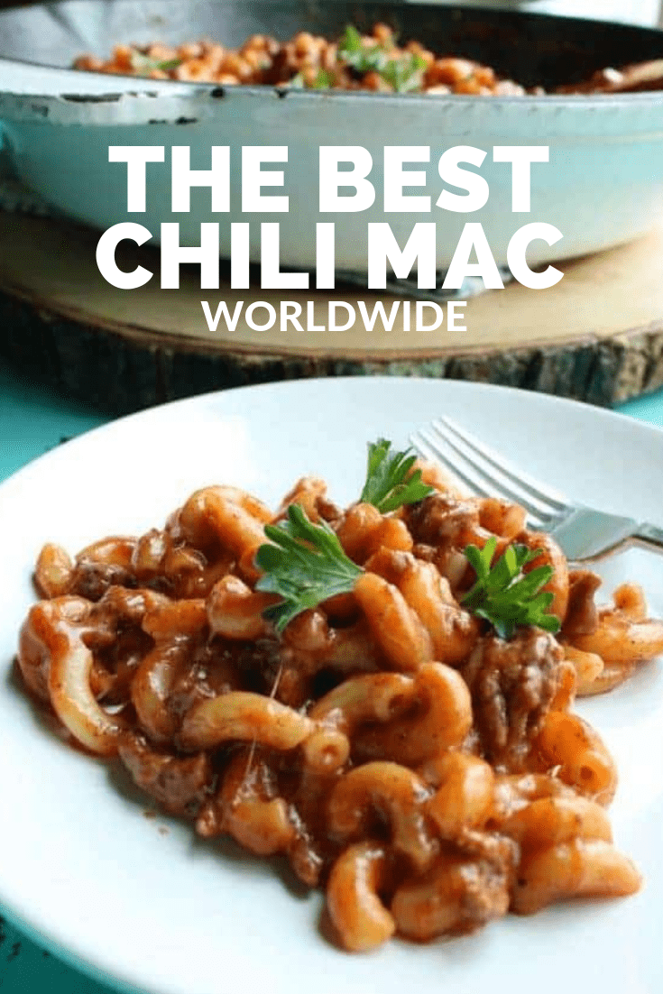 Want to make the BEST Chili Mac Worldwide? This is the recipe you've been waiting for!
This delicious Chili Mac is super quick and easy to make with ingredients that you already have on hand! Full of all that great classic comfort food flavor, you will want to make this recipe again and again! #chilimac #comfortfood #comfortfoodrecipes #easyrecipes #pasta