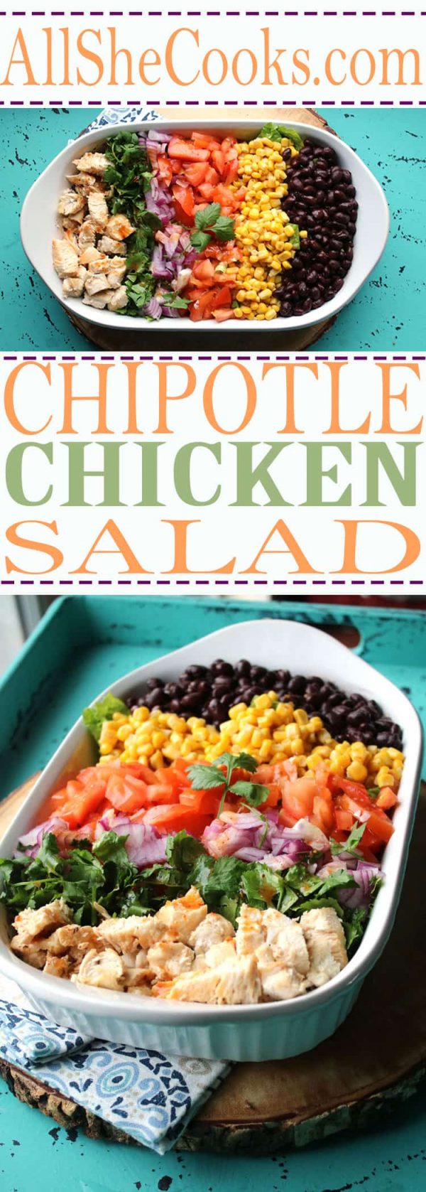 Chopped Chicken Chipotle Salad - a Healthy Dinner Recipe - All She Cooks