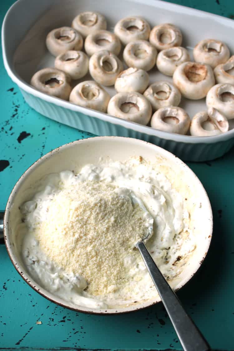 Parmesan Cheese with mushrooms and cream cheese