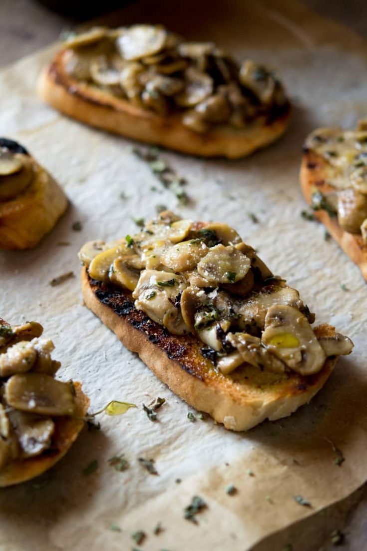 Parmesan Mushroom Crostini