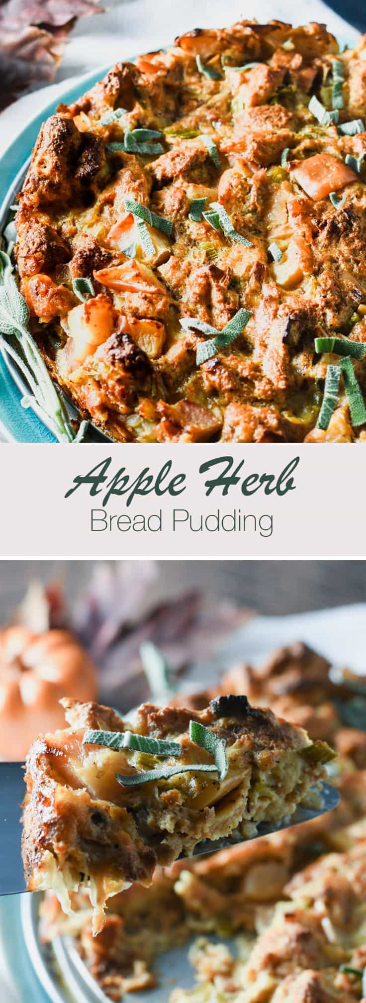 This tasty savory bread pudding makes the perfect addition to a Thanksgiving Dinner or other fall holiday celebration! Perfect side dish recipe on AllSheCooks.com. #Thanksgiving #SideDish #breadpudding #Savory